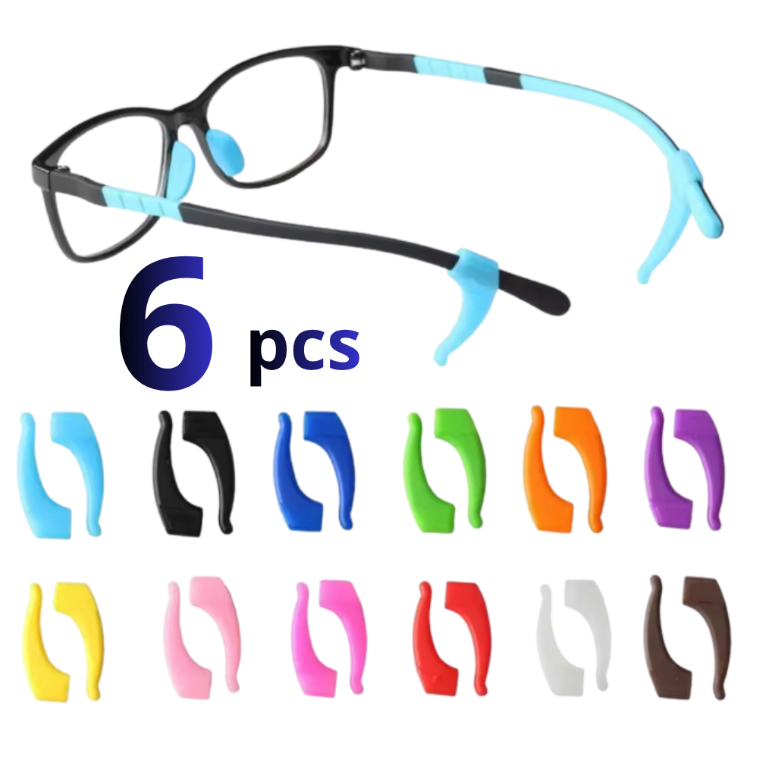 Kit 6 Suporte Para Armação de Óculos Antiderrapante 3 Pares Gancho de Orelha em Silicone Adulto e Infantil Várias Cores em Oferta na Shopee
