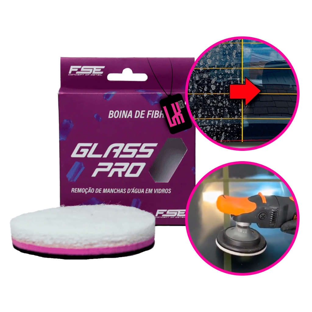 BOINA FIBRA 3 POL GLASS PRO SOFT99 POLIMENTO VIDRO CHUVA ACIDA
