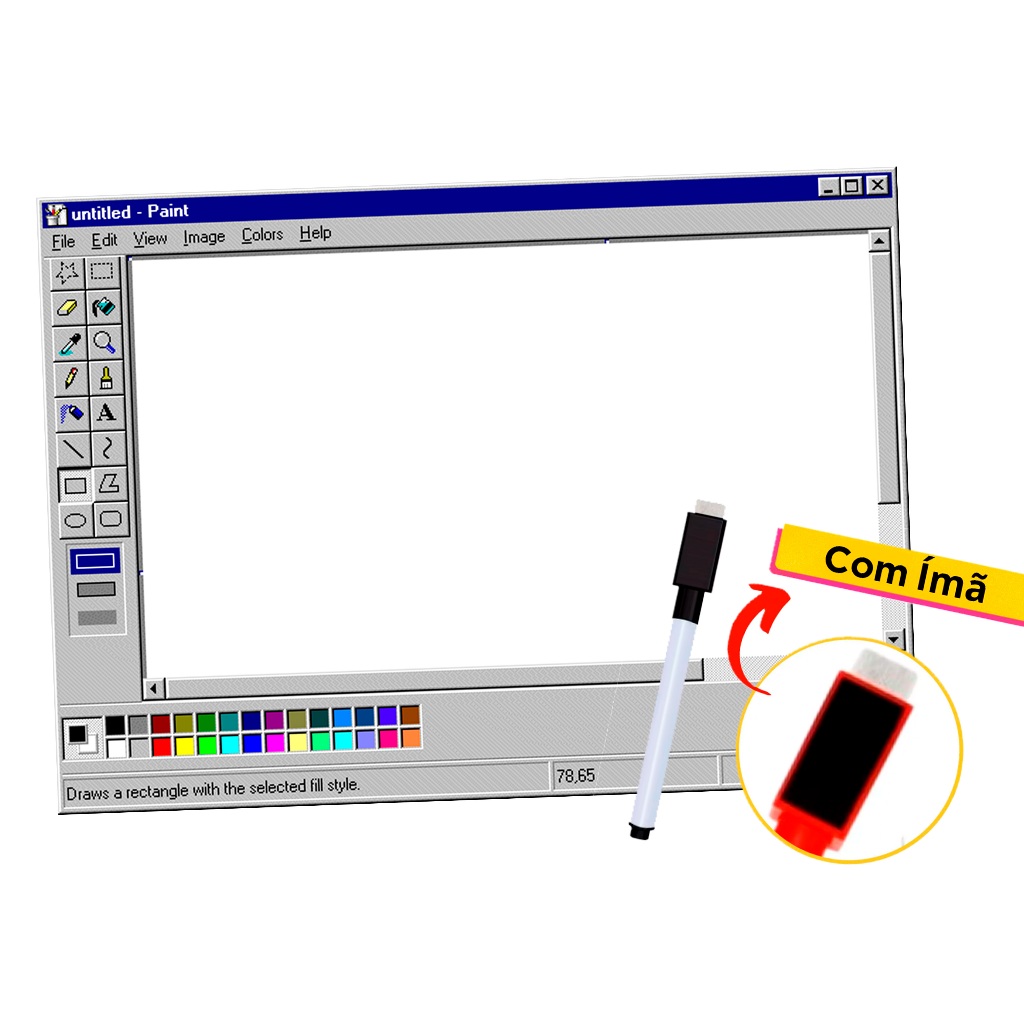 Imã de Geladeira Lousa Magnética e Caneta que Escreve  e Apaga  - Paint- 28x20cm em Oferta na Shopee