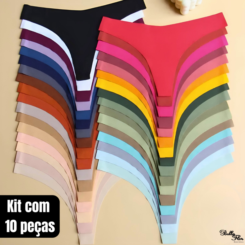 Kit 10 Calcinhas Fio Dental Sem Costura Com corte a Laser Não Marca em Oferta na Shopee