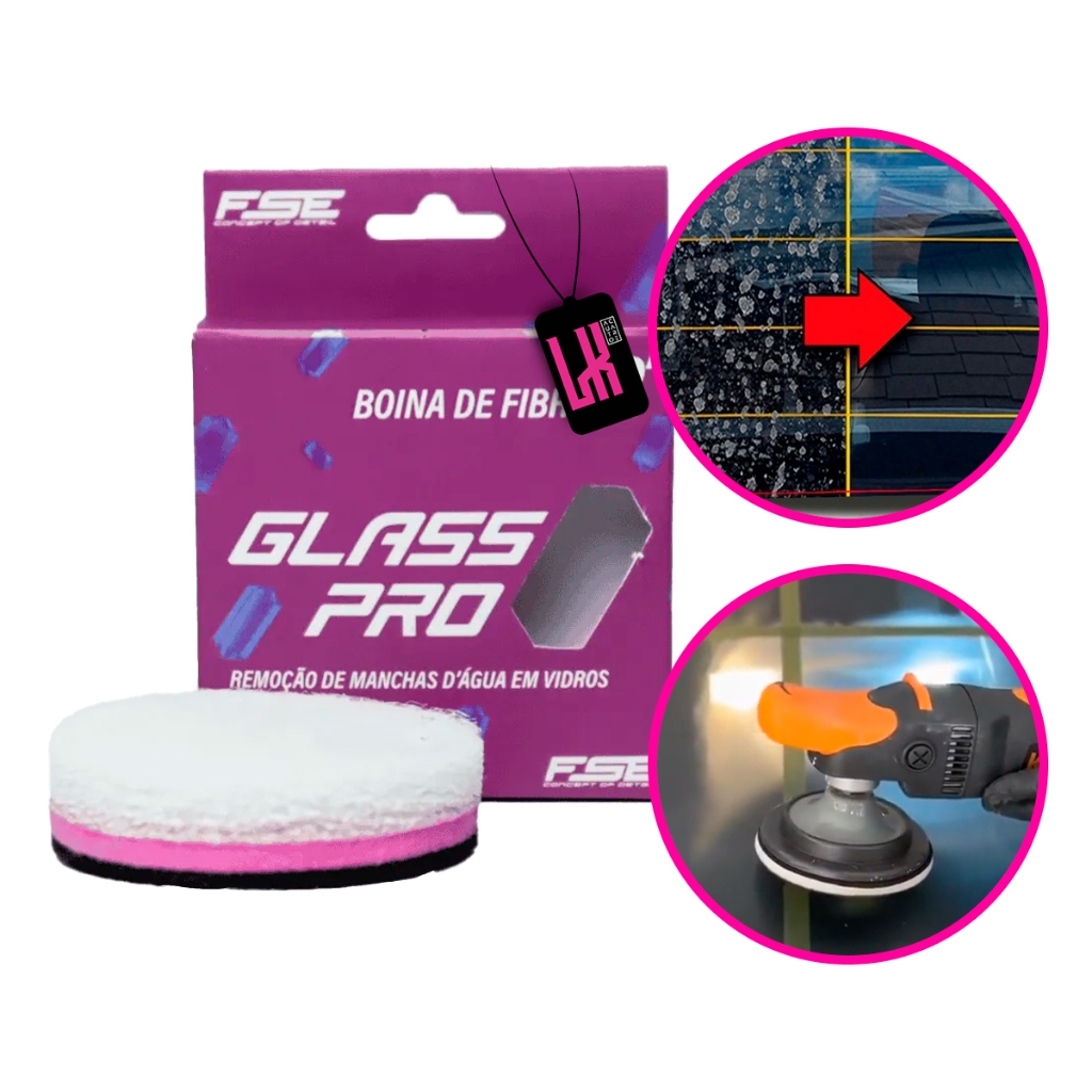 BOINA FIBRA 2 POL GLASS PRO SOFT99 POLIMENTO VIDRO CHUVA ACIDA