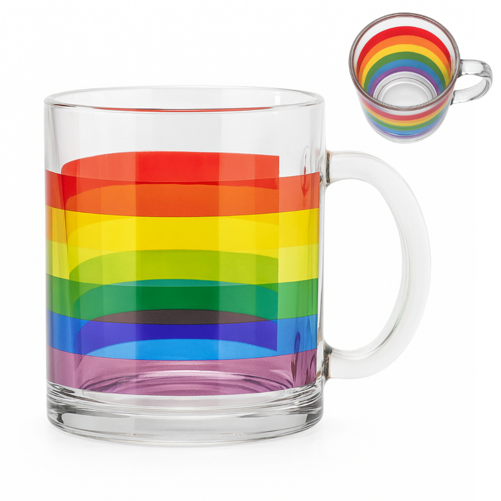 Caneca LGBT Orgulho Gay Pride Arco-íris colorido bandeira Orgulho LGBTQIA+