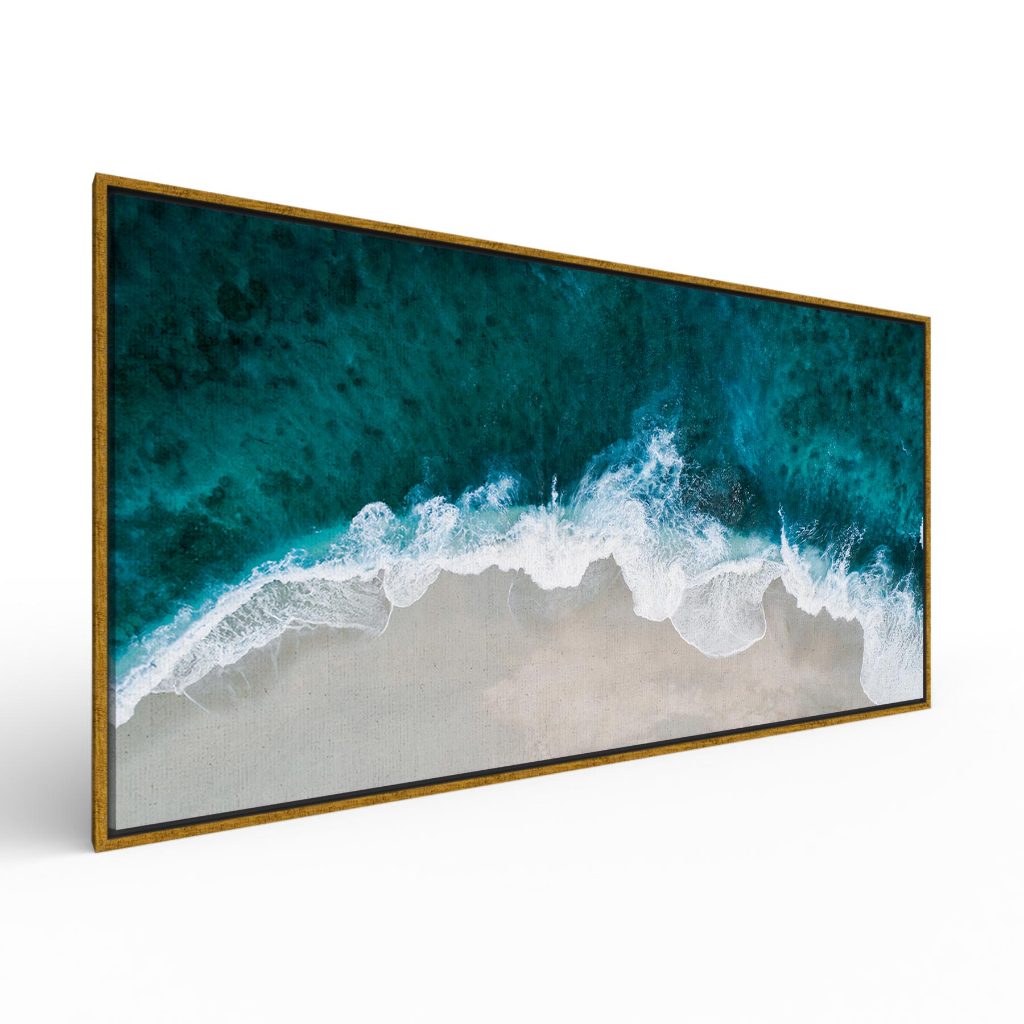 Quadro decorativo ondas do mar decoração casa na praia mar cristalino grande canvas