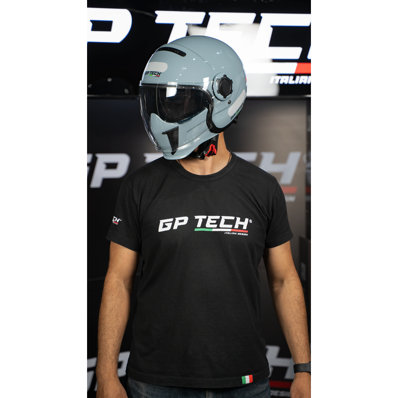 CAPACETE  MOTO GP TECH ZOOM MONO METALIZADO CINZA BRILHANTE OCULOS INTERNO QUEIXEIRA REMOVIVEL