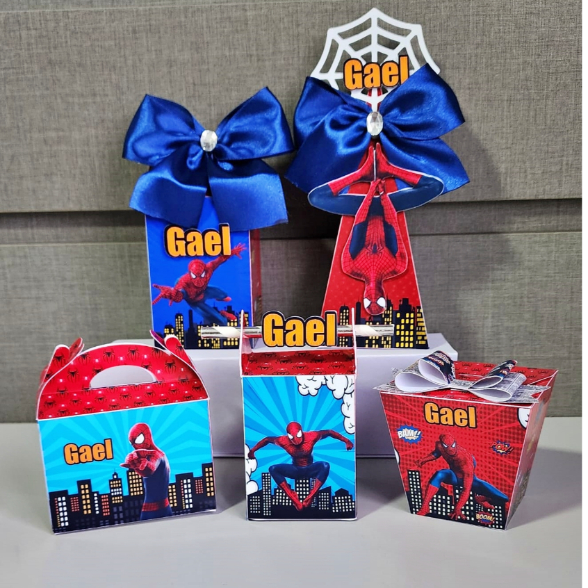 Kit caixas personalizadas Homem Aranha + Brinde/ Lembrancinha Homem Aranha / aniversário spiderman