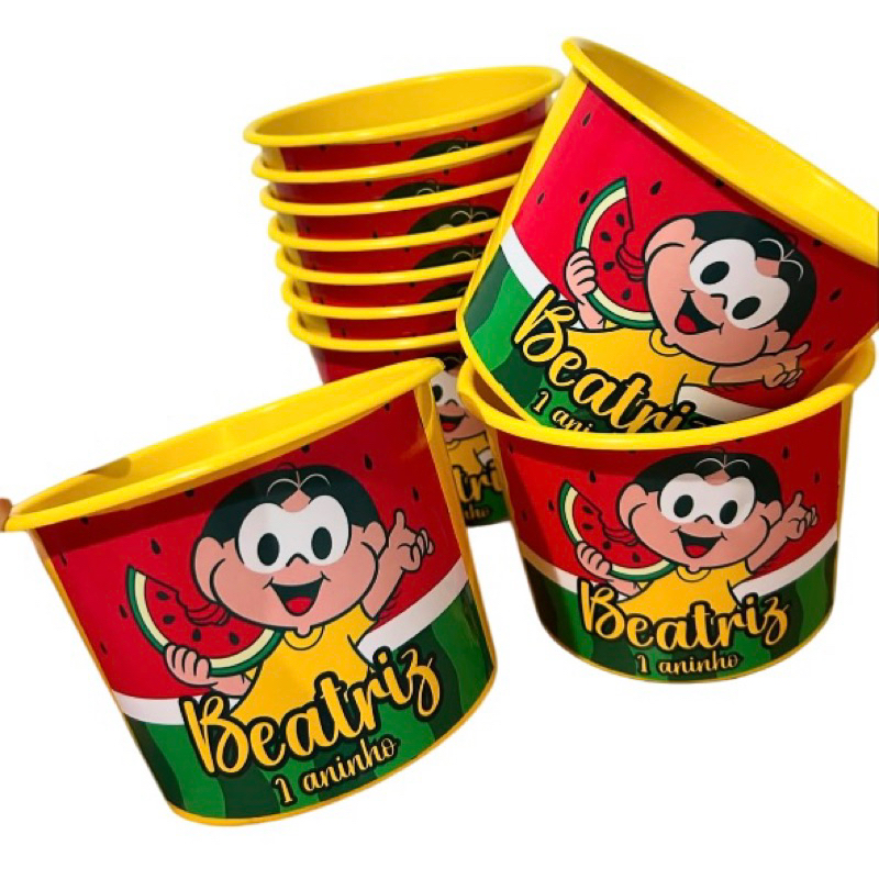 Baldinho de Pipoca Personalizada Magali Lembrancinha