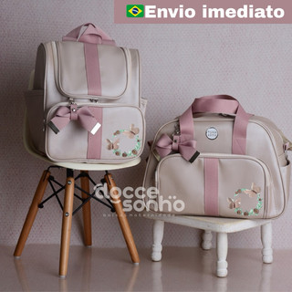 Bolsa Maternidade de Luxo com 2 Peças com material Elegante, mala maternidade (VG)