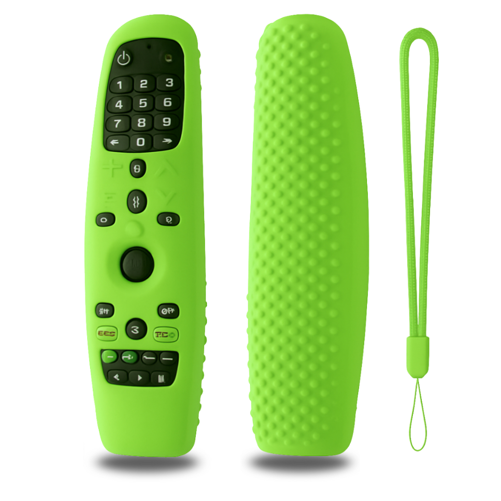 Capa Antiderrapante Verde Vibrante para Controle Remoto LG Magic – Encaixe Perfeito + Alça Reforçada