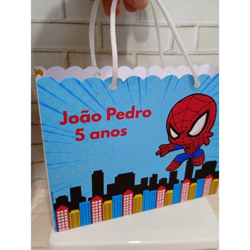 Sacola personalizada Homem aranha lembrancinha spider man Sacola PEGUE E MONTE