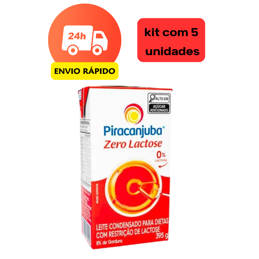 Kit com 5 Unidades Leite Condensado Piracanjuba Cremoso Sem Lactose Fit 395g – Sabor e Praticidade