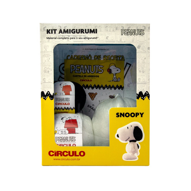 Kit Amigurumi Snoopy e Woodstok Peanuts Círculo