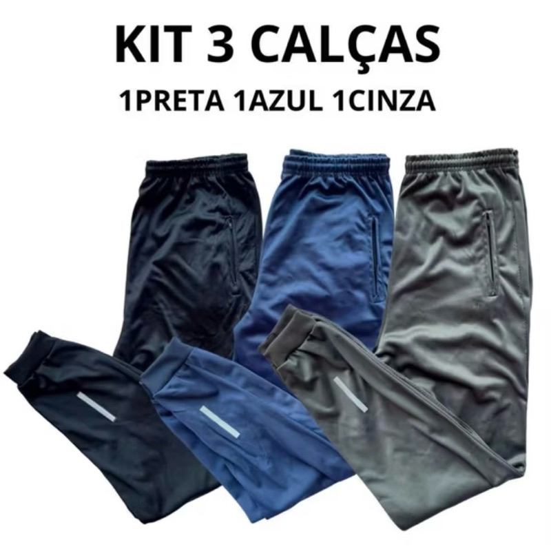 KIT 3 CALÇAS ADULTO ESPORTIVA ACADEMIA PARA TODAS OCASIÕES