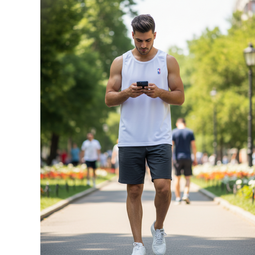 Regata Masculina Branca NBA Academia DryFit Esportes