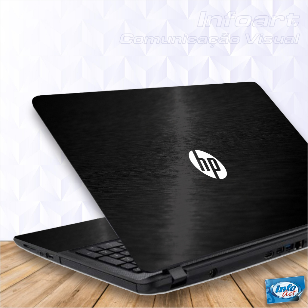 Adesivo Skin Proteção para Notebook HP Elitebook 840 G3 14"-Tampa+Interno(moldura do teclado e touch)+Logo HP em recorte