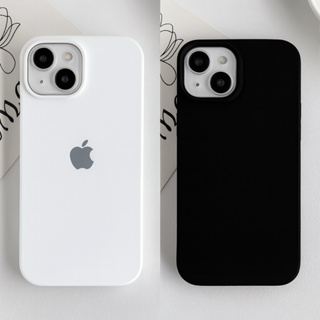 Capa Capinha Silicone Aveludada Premium PRETO BRANCO Para IPhone 13 XR/11/13/14/15//16/16Promax/plus em Oferta na Shopee