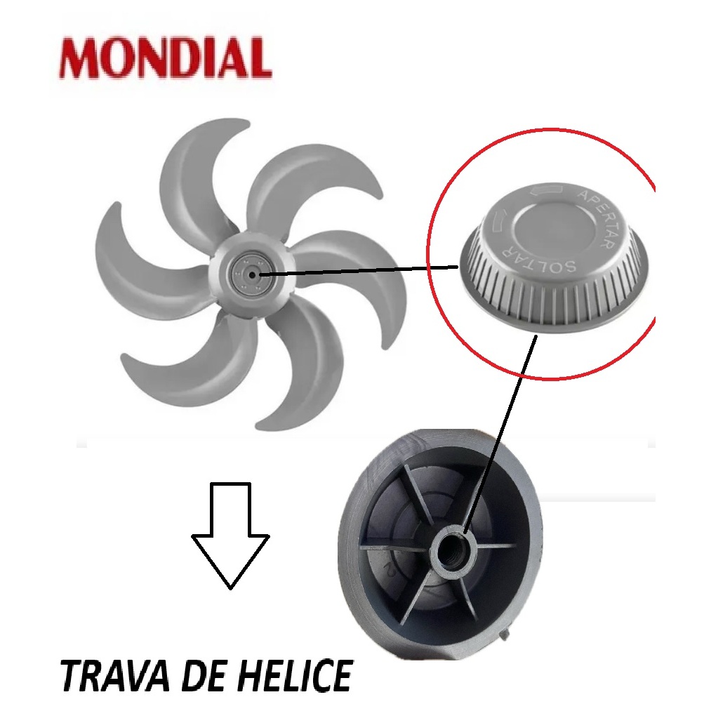Botão/Porca da Hélice para Ventilador 30,40 ou 50cm Mondial