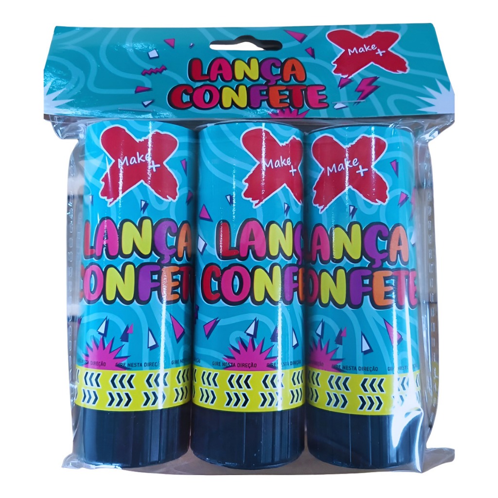 Lança Confete De Mola 11cm C/3 Diversão Garantida Em Festas em Oferta na Shopee