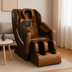 Poltrona Massagem 3d 5 Modos Gravidade Zero Aquecimento Airbag Corpo Inteiro Relaxamento Premium C/ Som Integrado Marrom