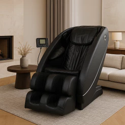 Poltrona De Massagem Madri Preta 3D Com Aquecimento Função Gravidade Zero Reclinável Relaxante Bivolt