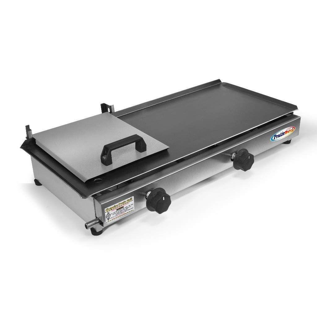 Chapa Chapeira 60x30 a Gás Profissional com Prensa – Lanches, Porções, Hot Dog e Hambúrguer Premium