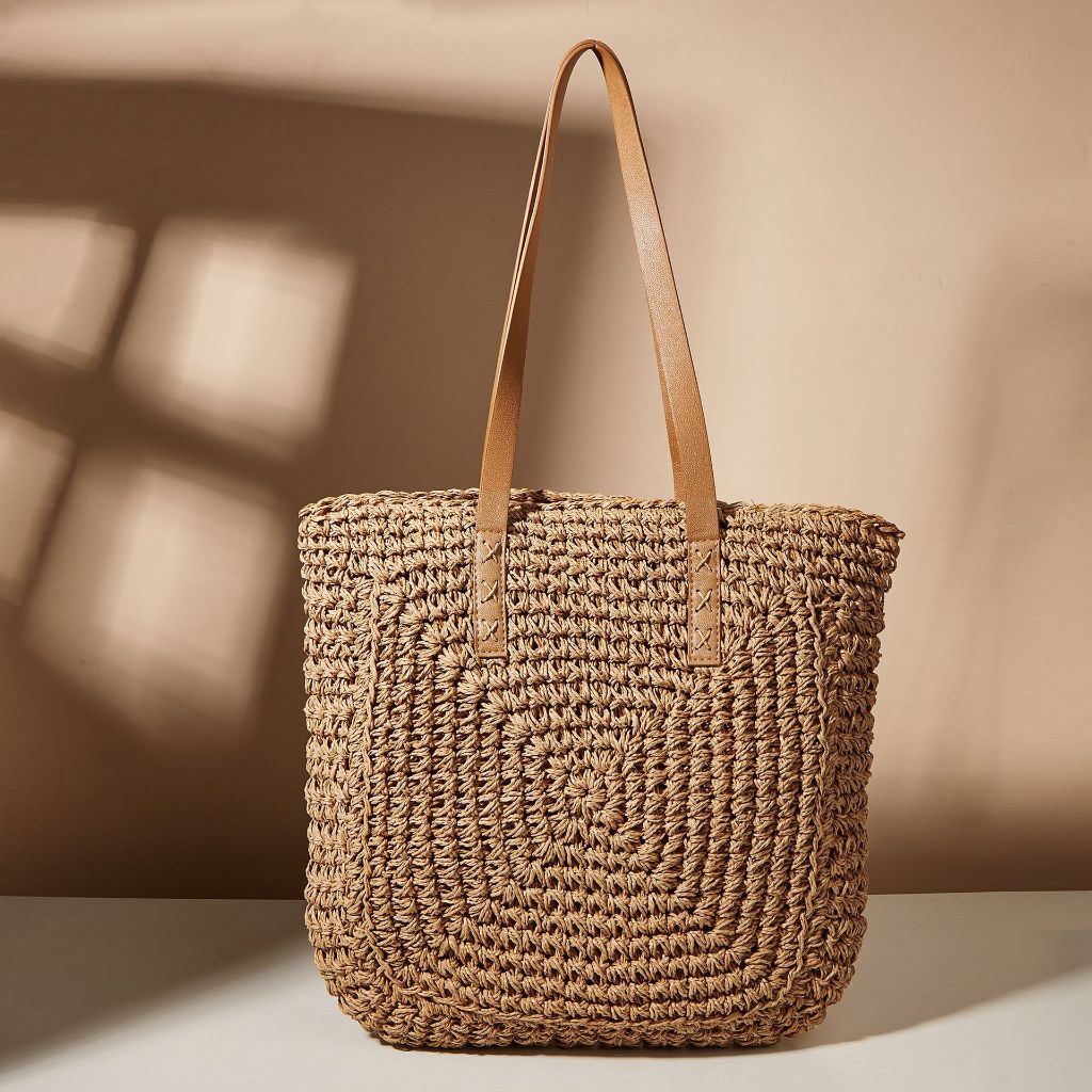 Xaviera Bolsa feminina de palha saco grande praia verão