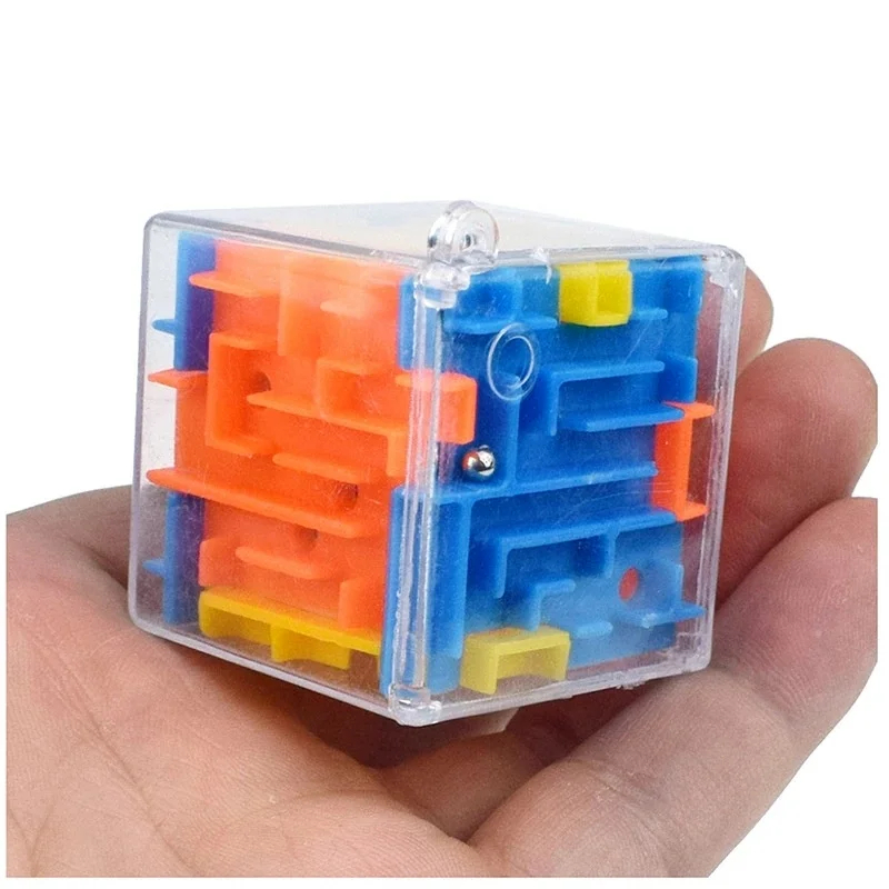 Brinquedo Labirinto Cubo Mágico 3D 6 Lados Quebra-Cabeça Educativo, Infantil, Foco, Paciência
