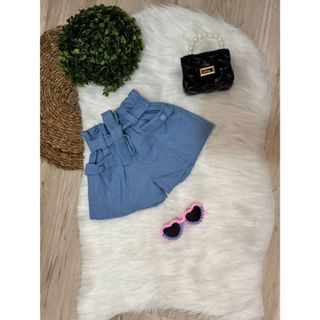 Shorts Alfaiataria Linho 04 a 10 anos Meninas Verão em Oferta na Shopee