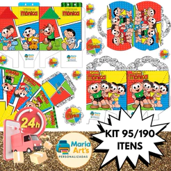 KIT LEMBRANCINHAS DE FESTA COM 95/190 ITENS TEMA: TURMA DA MÔNICA C/SEM NOME- ENVIO RÁPIDO!!!