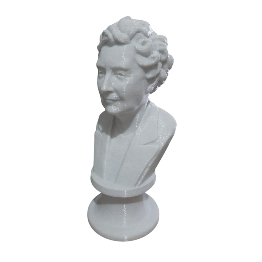Escultura Busto Agatha Christie - Escritora Britânica - Impressão 3D