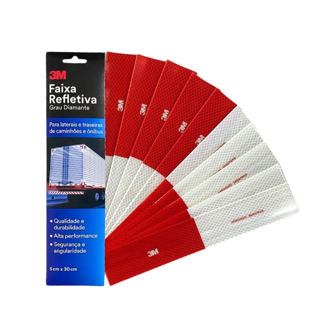 Kit 100 Faixas Refletivas Laterais 3M Adesivo Reflexiva 30x5cm 50 Dir 50 Esq  Brilho e Aderência em Oferta na Shopee