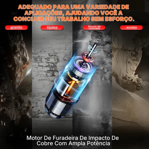Martelete Rompedor Perfurador de Concreto 2200W Aitoolzo Laranja — foto 8