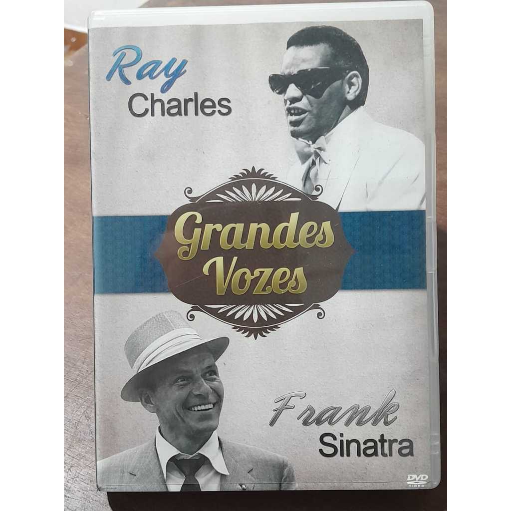 NOVO / DVD GRANDES VOZES / RAY CHARLES & FRANK SINATRA / CX DVD16 / SH  DVD COMPACTO REUNINDO DUAS DAS MAIORES LENDAS DA