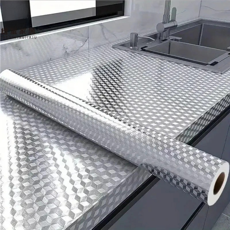 Protetor Adesivo Alumínio Cozinha – Impermeável para Fogão, Pia e Armário, 3M/5M