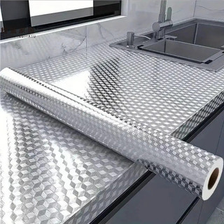 Protetor Adesivo Alumínio Cozinha – Impermeável para Fogão, Pia e Armário, 3M/5M