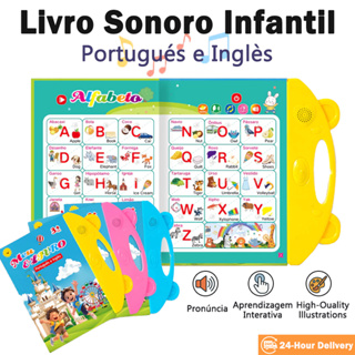 Livro Interativo com Som Toque e Ouça Educativo para Bebês e Crianças(Português e Inglês) em Oferta na Shopee