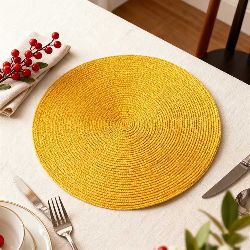 Kit 1/4/6/8 Peças Jogo AmericanoRedondo - Design Elegante, Descanso dePrato para Jantar e Mesa Posta