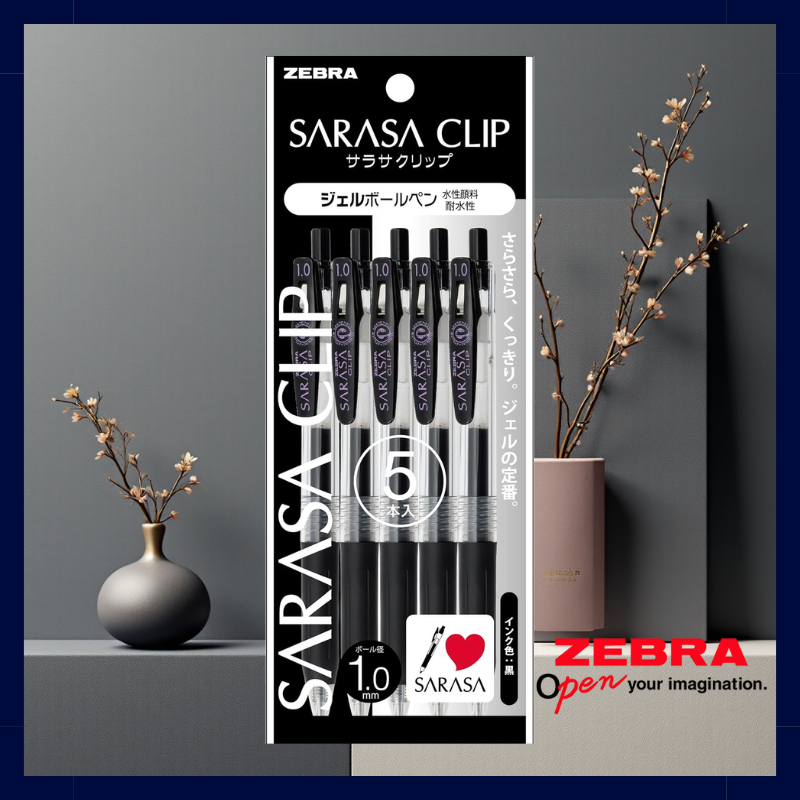 Conjunto De Canetas De Gel ZEBRA Sarasa Clip , 5 Pretas (0.3/0.4/0.5/0.7/1.0 Mm) /SALE em Oferta na Shopee