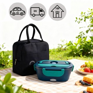 Cor aleatória corLancheira Marmita Elétrica C/ Bolsa 1.5L Multi Voltagem 12V 24V 110V 220V Carro Casa Trabalho