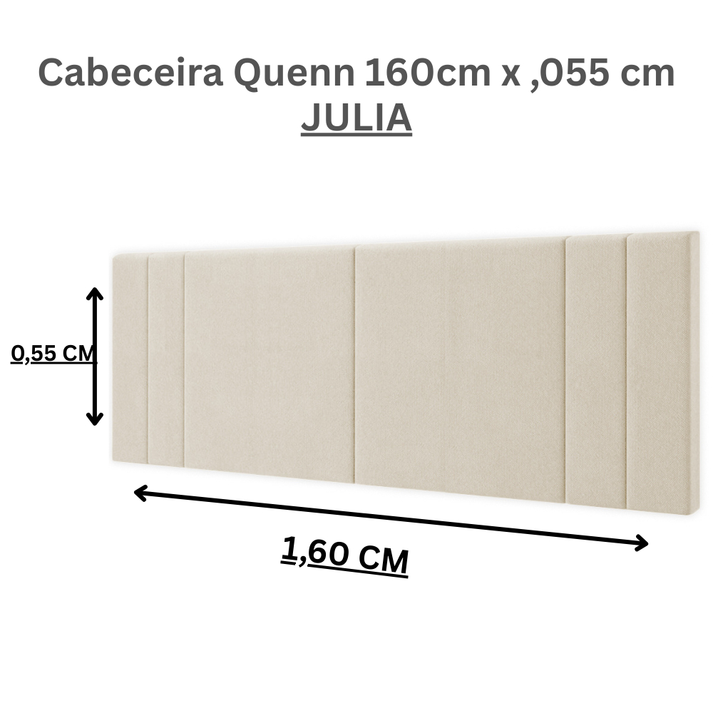Cabeceira Queen 160 cm Estofada Cor Areia – Suede Premium, Design Moderno & Costura - Moveis