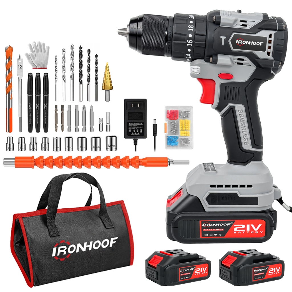 Furadeira de impacto Parafusadeira a Bateria Elétrica Brushless 21V Sem Fio
