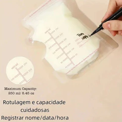 Kit 30/60 Sacos Para Armazenar Congelar Leite Materno 250 mL Freezer Promoção