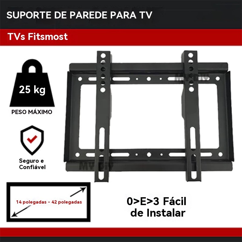 Suporte de parede universal para TVs LED, LCD e Plasma de 14 e 70 polegadas