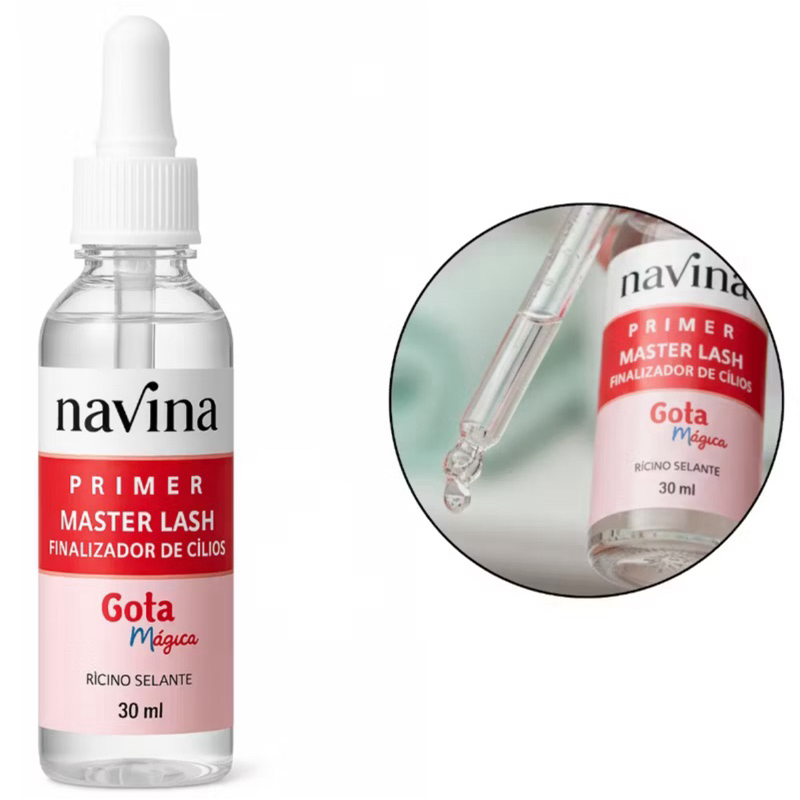 Finalizador Gota De Extensão De Cílios Navina Master Lash 30ml em Oferta na Shopee