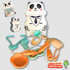 Kit Maleta de Médico Panda Doutor 13 Peças Brinquedo Infantil Medica Criança