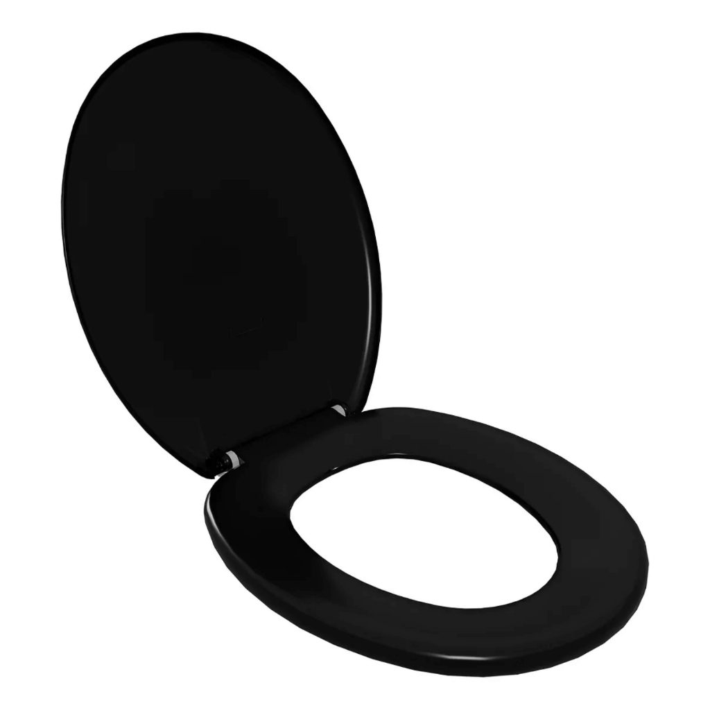 Tampa Almofadado Assento Privada Oval Universal Slim Cor Preto