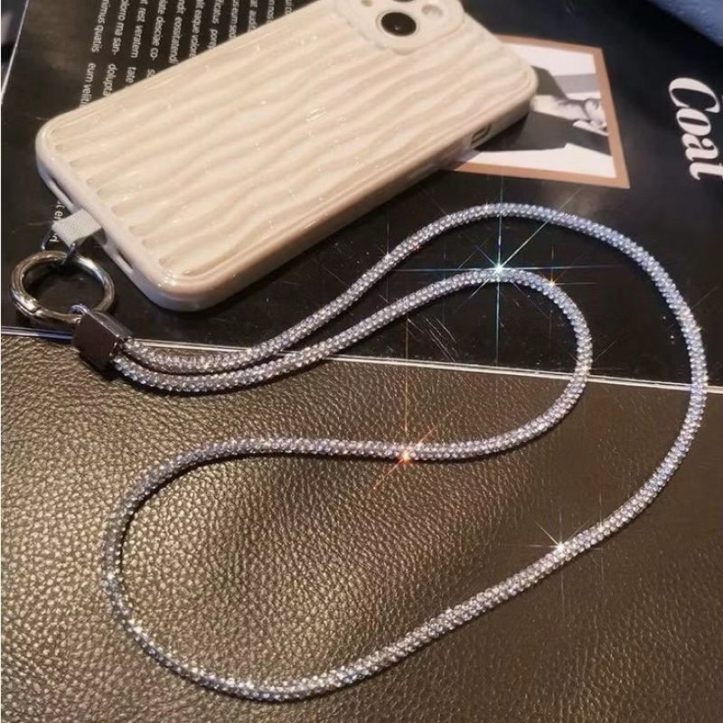 Cordão Smartphone Corrente Celular de Strass 60CM Acessório Pescoço Corpo