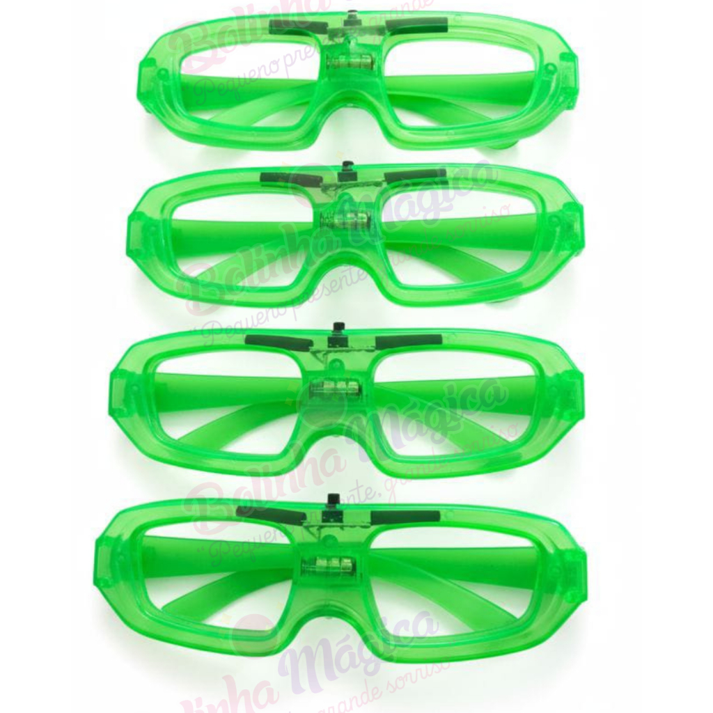 Kit Óculos de Led Neon Com 3 Modos de Pisca P/ Festa Balada Rave Carnaval Casamento