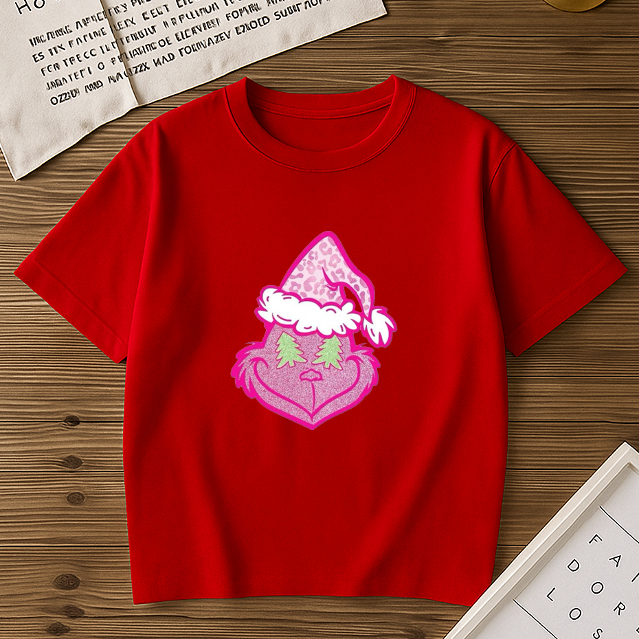 Camiseta Básica Feminina Grinch Papai Noel Blusa 100% Algodão Natal Lançamento