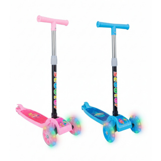 Patinete infantil 3 rodas com led ajustável scooter dobrável menino menina em Oferta na Shopee