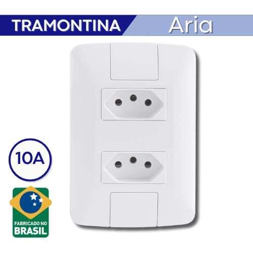 Conjunto 4x2 com 2 Tomadas Tramontina Aria – 10A/250V